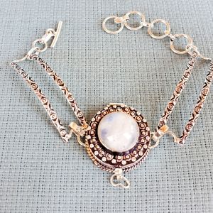 New Rainbow Moonstone 925 Silver Poison Bracelet.